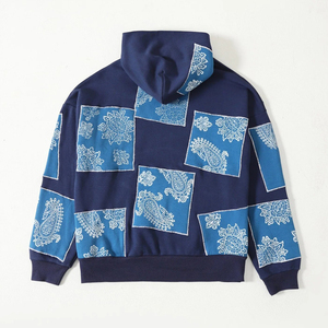 2024 nuevo Unisex 100% algodón invierno pulóver Sudadera con capucha 500 Gsm polar serigrafía patrón sólido Patchwork hombres sudaderas - Product Image 2