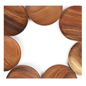 Assiette en bois écologique assiette en bois d'acacia de forme ronde, assiettes en bois personnalisées pour le service des aliments - Product Image 5