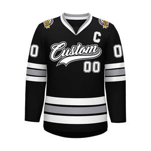 Maillots de hockey personnalisables grande taille, ensemble imprimé personnalisé avec nom d'équipe, numéro, logo, service OEM disponible, 100% polyester - Product Image 5