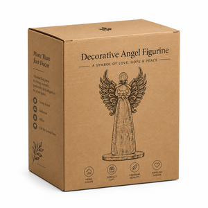 Figurine décorative ange en bois avec ailes dorées et détail cœur, style shabby chic, pour décoration de table et de maison - Product Image 5