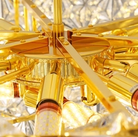 Vente chaude Lustre rond en cristal de luxe Nouveau luminaire pour la maison Lustre pour salon