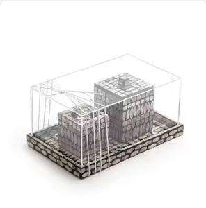 Plateaux de service modernes faits à la main en nacre les plus vendus avec des bocaux en acrylique Top Trending Hot Selling Home Christmas Decor - Product Image 5