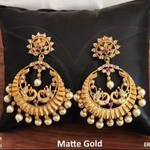 Kemp <b>Jewellery</b> India High Gold Polish Designer Fancy Earring Style Kemp Earring Set - Product Image 1