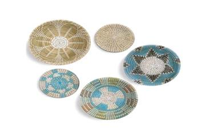 Panier mural tissé suspendu décoration murale panier en rotin ANGLE - Product Image 3