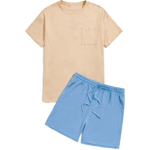 Premium Quality <b>Men</b> Tops Shorts <b>Shirt</b> Short Set Sleeve Streetwear 2 Piece Summer <b>Beach</b> Wear Sports Two Piece Custom Shorts - Product Image 4