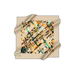 Luxury Designer Silk Twill <b>Square</b> <b>Scarf</b> 90x90cm-Custom Digital Print Dot Pattern - Product Image 1