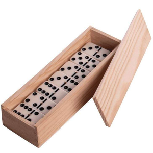 Juego de Dominó de Madera Grabado de 28 Piezas para Educación y Diversión, Juego de Dominó de Madera de 28 Piezas con Acabado Pulido Liso - Product Image 1