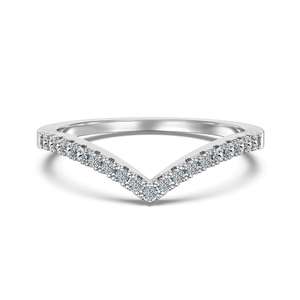 Anillo de Compromiso y Matrimonio de Media Eternidad con Diseño Curvo en Forma de V, con Piedra de Moissanita VVS1, Joyería para Mujer - Product Image 1