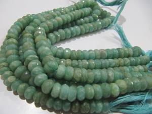 Natural verde amazonita Rondelle facetado 7-10mm cuentas de piedras preciosas de alta calidad hebra 8 pulgadas de largo - Product Image 3