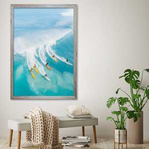 Cadre photo A3 en bois décoratif style bois flotté, cadre à bascule pour photos A1, A2, A4, 61 x 91,5 cm, pour toile, aluminium, bambou, peinture - Product Image 3