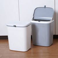 Poubelle murale à couvercle coulissant en PP, 10L, cylindrique, pour la cuisine et la salle de bain