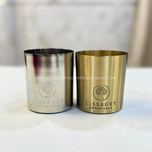 Vente en gros, pot à bougie vide en acier inoxydable fini antique, bougie unique de luxe en métal pour la décoration intérieure, bougies uniques en cire de soja parfumée - Product Image 6