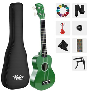 23 Inch Green Concert Ukulele <b>Kit</b> Glossy Finish Complete Beginner Set Includes Bag Strap Method <b>Book</b> More | Midex UKX-233GR - Product Image 1