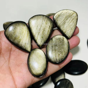 Obsidienne dorée naturelle de haute qualité Flash cristal noir guérison minérale pierre précieuse en vrac pour les décorations - Product Image 1