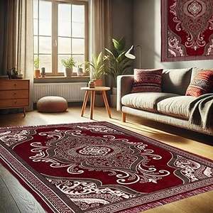 Alfombra de chenilla de 5x7 pies | Alfombra de terciopelo suave para sala de estar, salón y Dormitorio | Alfombra de suelo para el hogar | Designer Dari for Floor - Product Image 5