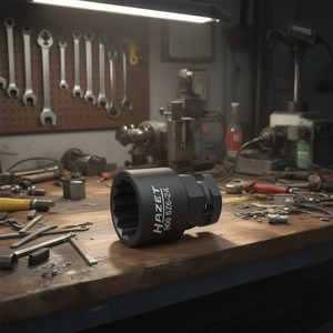 Hazet 1/2'' Short Square 12-Point <b>Socket</b> with Traction Profile and Borehole - Product Image 3