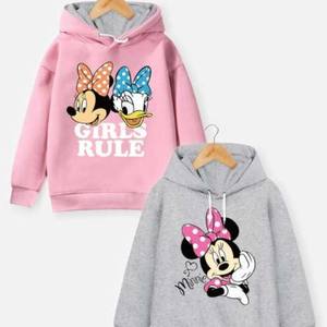 <b>Girls</b> Winter <b>Hoodie</b> <b>Sweatshirts</b> Breathable Comfortable 100% Cotton Fleece Printed Dyed for Bulk Buyer - Product Image 3