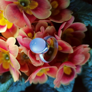 Blue Chalcedony <b>Ring</b> <b>925</b> Solid Sterling <b>Silver</b> Oval Shape <b>Ring</b> For Him & Her Daily Wear Gemstone <b>Ring</b>, Birthday Gift - Product Image 4