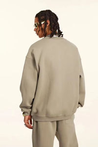 Sudadera de invierno de gran tamaño unisex con logotipo personalizado bordado para hombre, jersey de cuello redondo, sudadera lisa en blanco, patrón sólido de ajuste holgado - Product Image 4