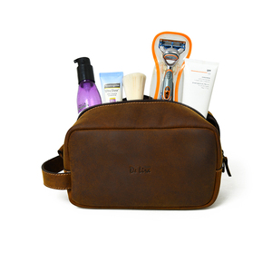 Export Quality Custom Portable <b>Travel</b> Accessories Genuine Leather Cosmetic Storage <b>Toiletry</b> <b>Bag</b> - Product Image 2
