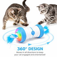 Jouet automatique pour chat, jouet interactif intelligent pour chaton, rechargeable par USB, 360° °   Plumes LED en gros OEM