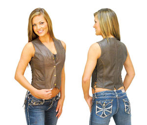 Chaleco de cuero de moda para mujer Tallas grandes Chaleco de cuero sin mangas para mujer de buena calidad - Product Image 2