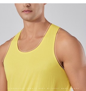 Gym Race <b>Singlet</b> Running Tank Top Sports Seamless Quick Dry <b>Men's</b> Marathon Custom Printing Breathable 86% Nylon 14% Spandex - Product Image 2