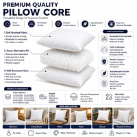 Coussins de remplacement en duvet synthétique, noyau doux et indéformable, idéal pour la décoration de canapé, chaise et lit