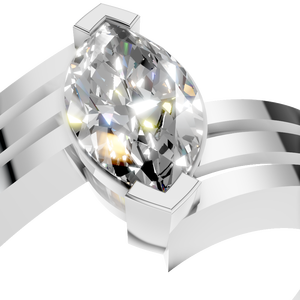 แหวนทองคำแท้ 14K ประดับโมอิสซาไนต์ รับรองโดย IGI ทรงมาร์คีส์ สำหรับงานหมั้น ของขวัญวันครบรอบสำหรับผู้หญิง ดีไซน์หรูหรา - Product Image 5