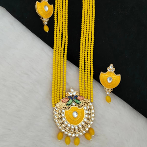 Ensemble collier Maharani Pearl Heritage Design Motifs de style moghol Bijoux uniques en laiton lourd de style vintage pour achat en gros - Product Image 1