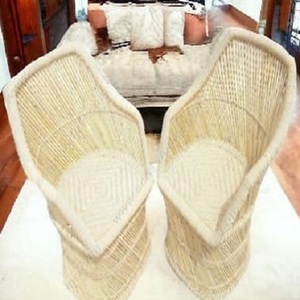 High Quality Hand Made Bamboo <b>Rattan</b> Armrest Sofa Chair Set of 2 for Living Room Dining Garden Chairs Furniture Set Bamboo Chair - Product Image 4