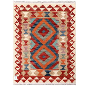 พรมกิลิมไมมาณา อัฟกานิสถาน ขนาด 102 x 76 ซม. ชุดพรมพื้นเมืองอัฟกานิสถานแบบดั้งเดิม - Product Image 1