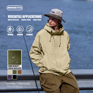 Chaqueta Impermeable para Hombre y Mujer, Talla XL, Cortavientos, Transpirable, con Capucha, para Invierno, Ajuste Regular, Exterior de Poliéster - Product Image 2