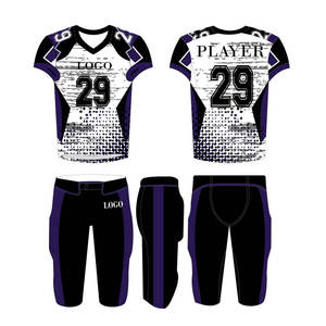 Vente en gros de maillots de football américain respirants à manches courtes personnalisés bon marché ensembles d'entraînement à l'impression numérique - Product Image 6