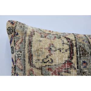 Almohada de lana de retazos Kantha bohemio, cojín decorativo de 16x24 pulgadas, patrón cuadrado Vintage Floral para sala de estar, ropa de cama, suelo - Product Image 2