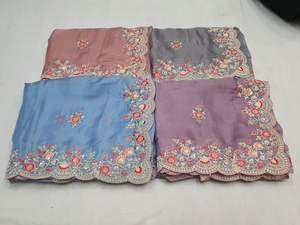 Jari Border เขียนโค้ดได้ทั้งหมดมีหลายงานและ Butti กับ gotta patti บน organza Saree บริสุทธิ์เหมาะสำหรับงานแต่งงาน - Product Image 5