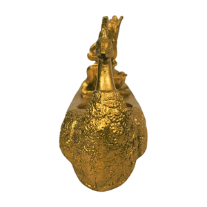 Statue de Ganesh Ji en polyrésine, poussière de marbre, faite à la main, peinte à la main, paon doré, porte-bougie tealight, décoration d'intérieur, cadeau intelligent - Product Image 4
