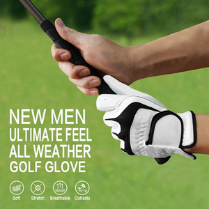 Gants de golf personnalisés en gros avec logo, en cuir Cabretta, antidérapants, avec sangle de poignet réglable et fermeture auto-agrippante, pour usage sportif - Product Image 6