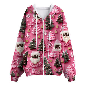 Sweat à capuche à sublimation avec logo personnalisé sport manches longues entraînement avec cordon pull athlétique femme fermeture éclair en coton - Product Image 6