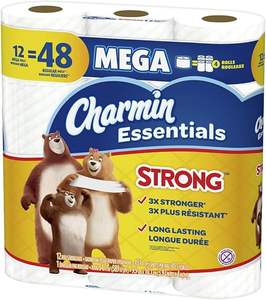 For Charmin <b>Toilet</b> Paper Essentials 12 Mega Rolls Strong Soft Disposable Washable - Product Image 2