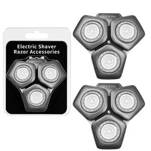 Cabezales de Afeitado de Repuesto de Triple Cuchilla para Afeitadoras Serie IPX7, Resistentes al Agua, Paquete de 2, Gris, para Uso Facial - Product Image 2