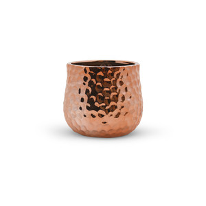 CUB5307RG - Maceta de Oro Rosa con Textura Única - 7.5 W x 6.5 H - Product Image 1