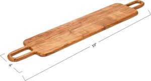Plateau de service en bois Acacia 2 poignées planche à fromage avec poignées en métal plateau décoratif taille personnalisée couleur bois naturel - Product Image 4