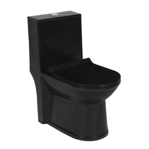 Venta caliente marca de agua australiana P-trap Baño de cerámica brillante Color negro dorado Chinses CE marca de agua inodoro armario de agua - Product Image 6