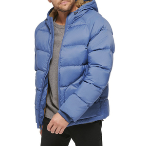 Chaqueta de Invierno Gruesa y Cálida de Color Sólido para Hombre, Chaqueta Acolchada con Logotipo Personalizado, Servicio OEM, con Capucha - Product Image 3