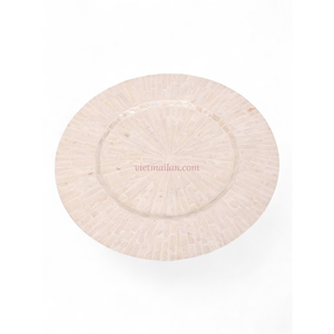 Assiettes de présentation en nacre de capiz avec finition nacrée pour décoration de table de mariage de luxe - Product Image 1