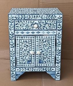 Bone Inlay <b>Console</b> <b>Table</b> Artisanal Traditional Floral Pattern <b>Storage</b> Apartment Bedroom <b>Table</b> - Product Image 3