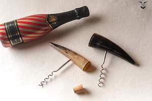 Mug en corne à boire, idéal pour le vin blanc ou rouge, verre à whisky, 250 300 ml, 1 verre à vin, 1 ouvre-bouteille à vin - Product Image 5