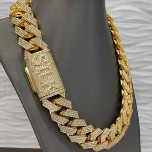 Édition limitée argent Sterling 925 personnalisé glacé Moissanite nouvelle mode 22mm chaîne classique 14K plaqué or mariage - Product Image 2