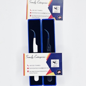 Pinzas Curvas para Pestañas de Acero Inoxidable Somofy Enterprises SE-BI-TL-006612 con Logotipo Personalizado, Precisión de 10 mm, las Mejores para Fibra Capilar - Product Image 2